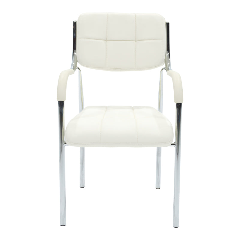 Стифиращ се стол за гости Otlen бял пу-хром крак 47x45x87см