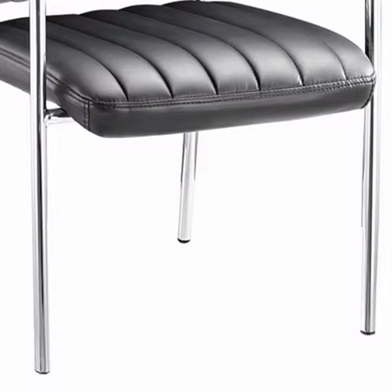 Cazen стифиращ се стол за гости черен пу-хромиран крак 55x49x84см