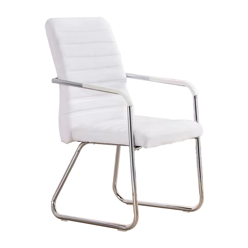 Посетителски стол  Sefine бял пу-хром крак 53x45x97см