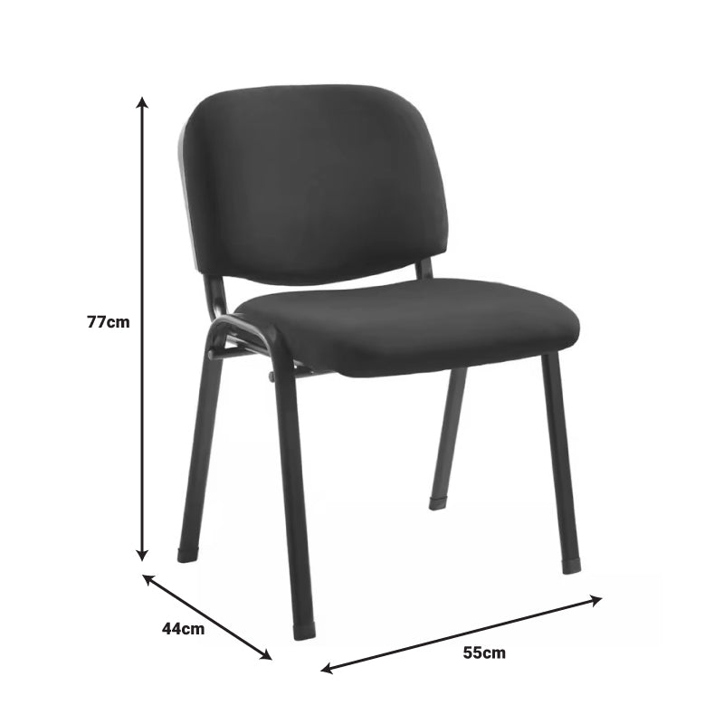 Стол за гости подреждащ се Anilian черен плат-крака черен метал 55x44x77cm