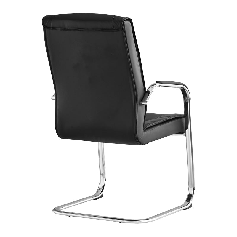 Посетителски стол  Nioze черен пу-хромиран крак 57x50x95см