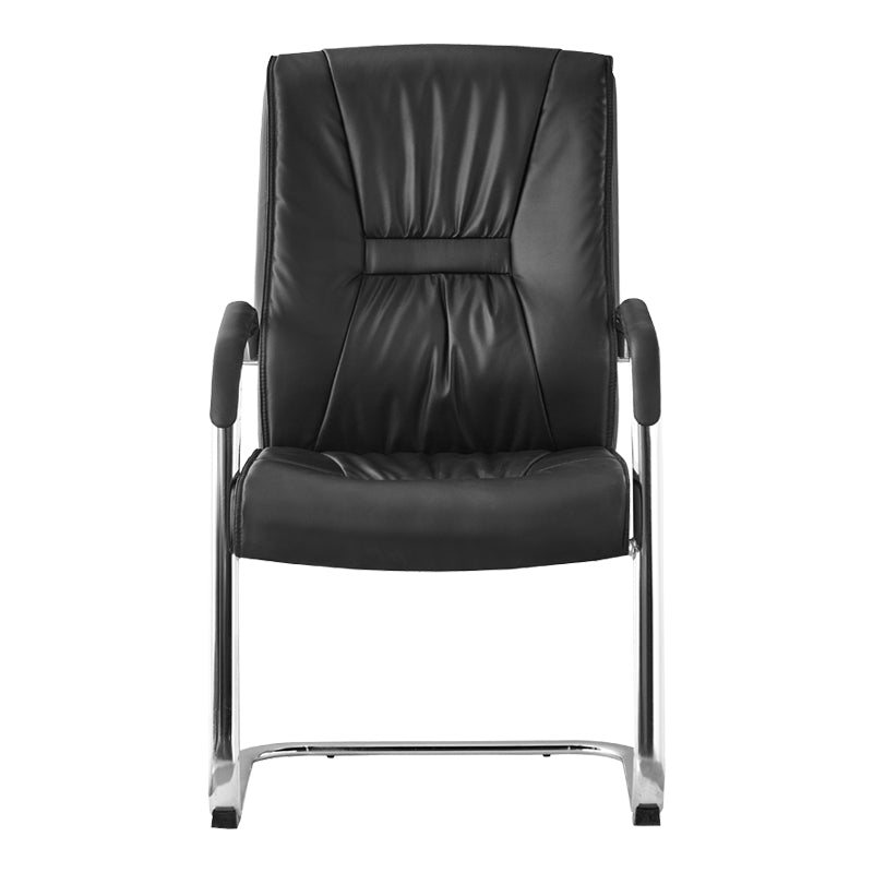 Посетителски стол  Nioze черен пу-хромиран крак 57x50x95см