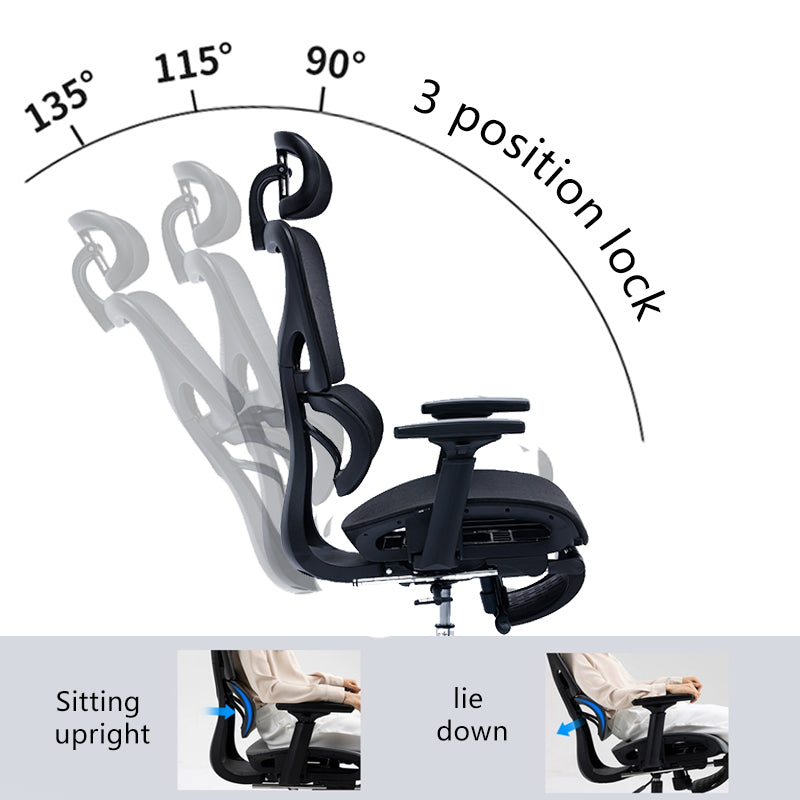 Офис стол мениджър с поставка за крачета Thelonius mesh black