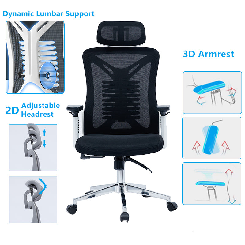 Офис стол мениджър Andrew мрежа черно-бял