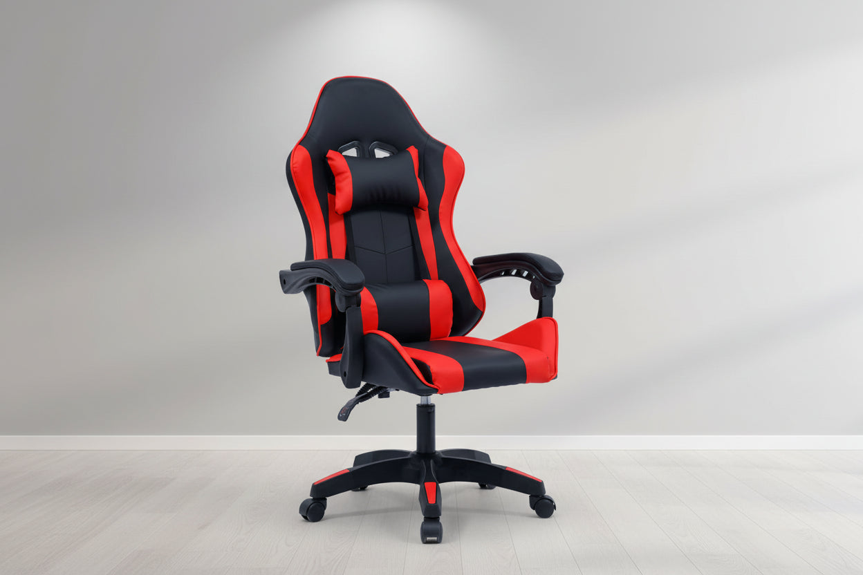 Геймърски офис стол William PU черно- червен 60/59/108-118 см.