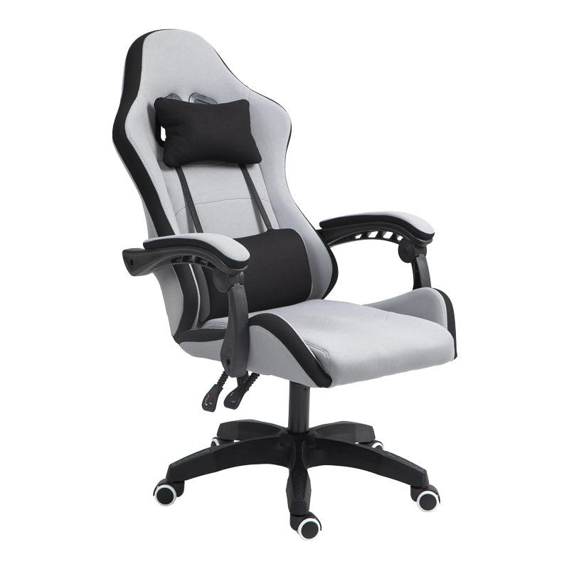 Геймърски офис стол Gline черно-сив плат черен pp 60x59x118cм