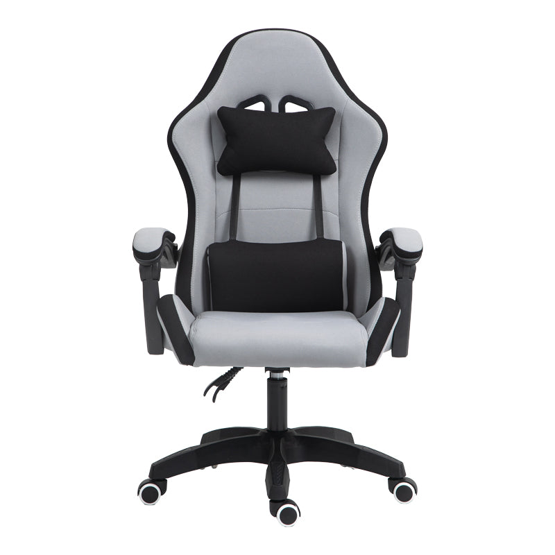 Геймърски офис стол Gline черно-сив плат черен pp 60x59x118cм