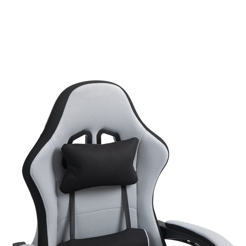 Геймърски офис стол Gline черно-сив плат черен pp 60x59x118cм