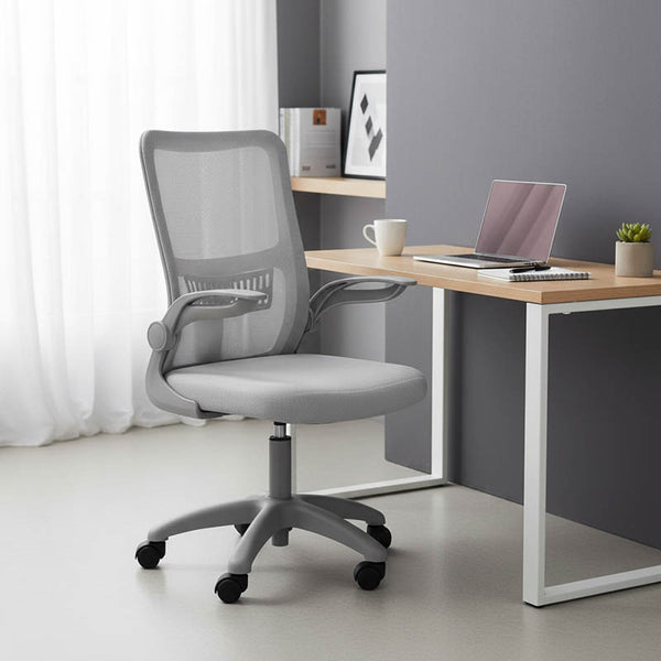 Работен стол мениджър Annalize мрежест сив 57χ53χ100cm