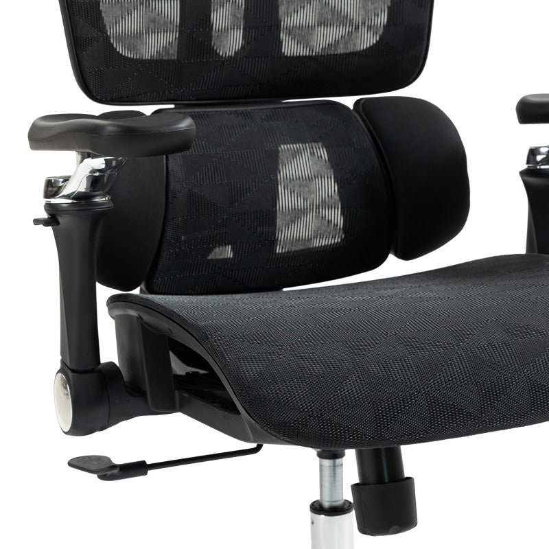 Работен стол мениджър  Jeffer  мрежа в черен цвят 67x62x115-125см