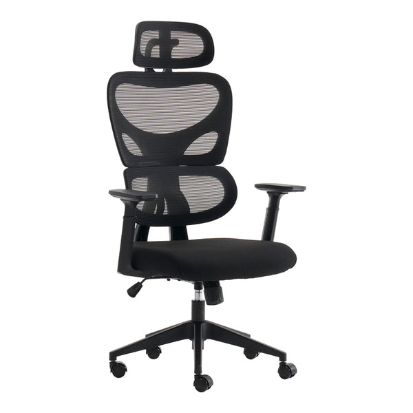 Мрежест черен мениджърски офис стол Cadrey 67x64x120-128см