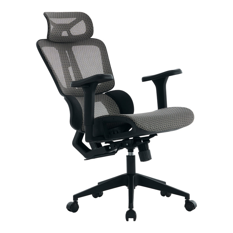 Офис стол Ergoflow черно-сив 73x64x112-135см