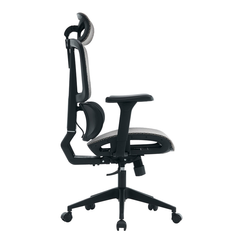 Офис стол Ergoflow черно-сив 73x64x112-135см