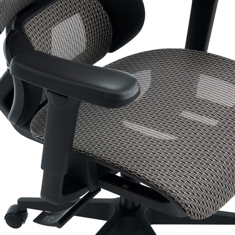 Офис стол Ergoflow черно-сив 73x64x112-135см