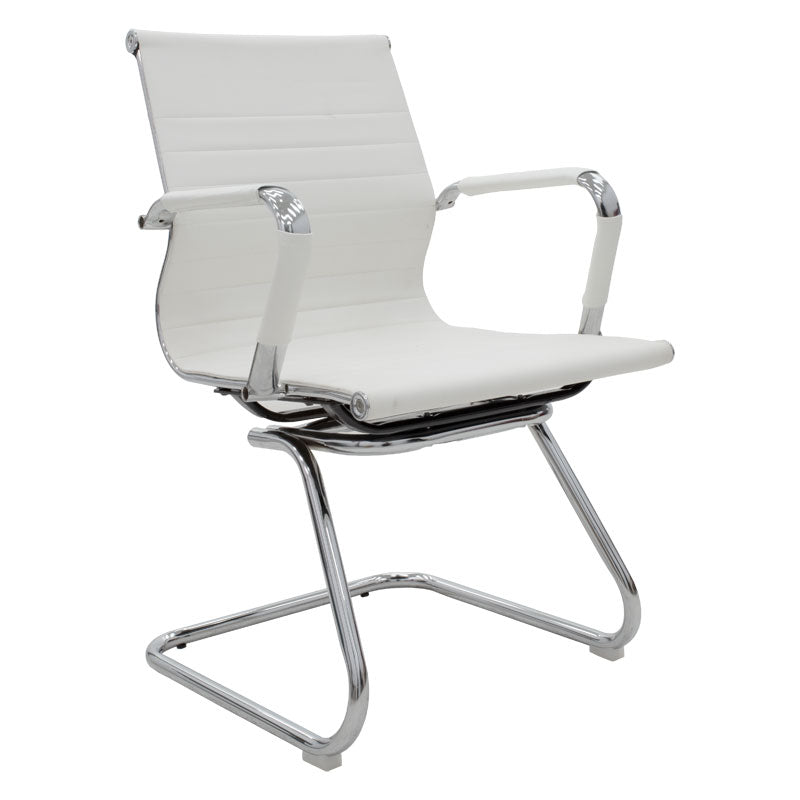 Посетителски офис стол Valter бял pu 55.5x48x88см