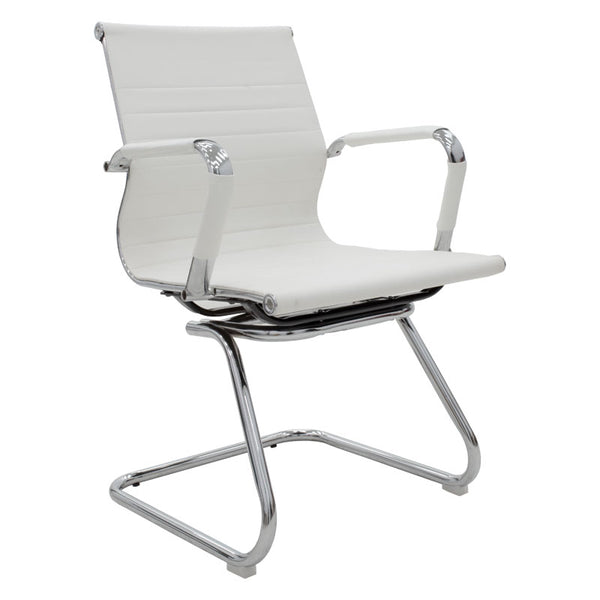 Посетителски офис стол Valter бял pu 55.5x48x88см