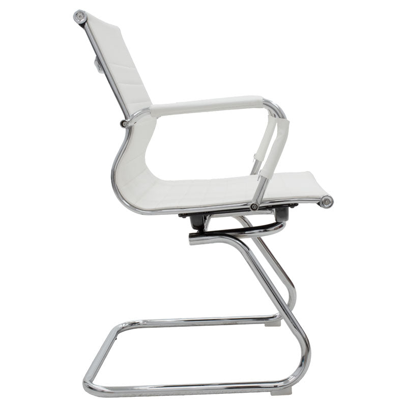 Посетителски офис стол Valter бял pu 55.5x48x88см