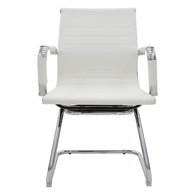 Посетителски офис стол Valter бял pu 55.5x48x88см