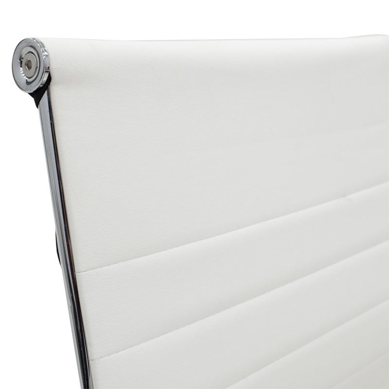 Посетителски офис стол Valter бял pu 55.5x48x88см