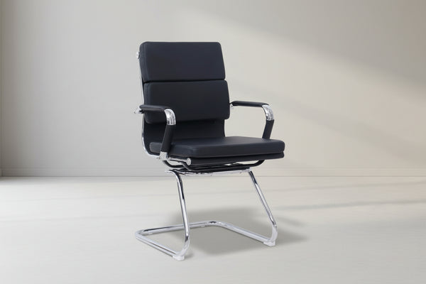 Посетителски офис стол Tokyo черен pu 55.5x48x88см
