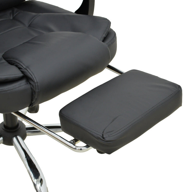 Директорски офис стол с поставка за крака и масажен механизъм volter pu черен 62x70x110см