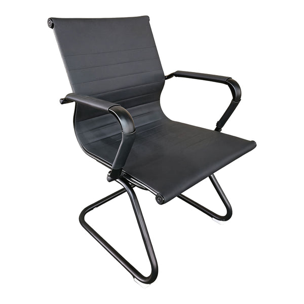 Офис стол за гости Valter черен pu 55,5x48x88см