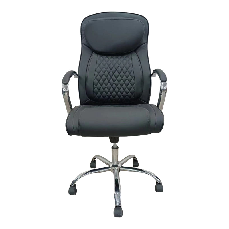 Директорски офис стол, ватиран pu, черен, 62x70x116 см