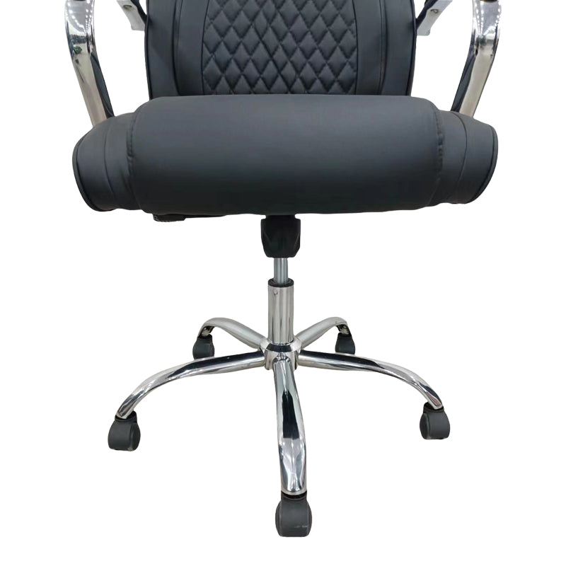 Директорски офис стол, ватиран pu, черен, 62x70x116 см