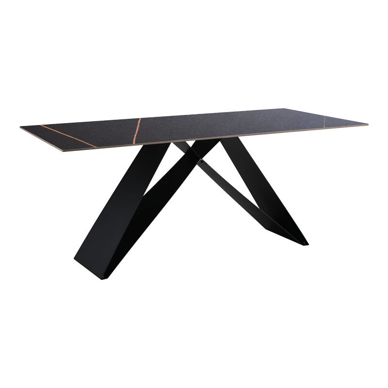 Маса MEJA от синтерован камък, черен мрамор - метални крака 180x90x76см