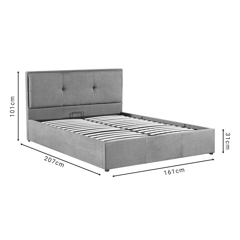 Двойно легло SONNIE  с място за съхранение въглен плат 150x200см