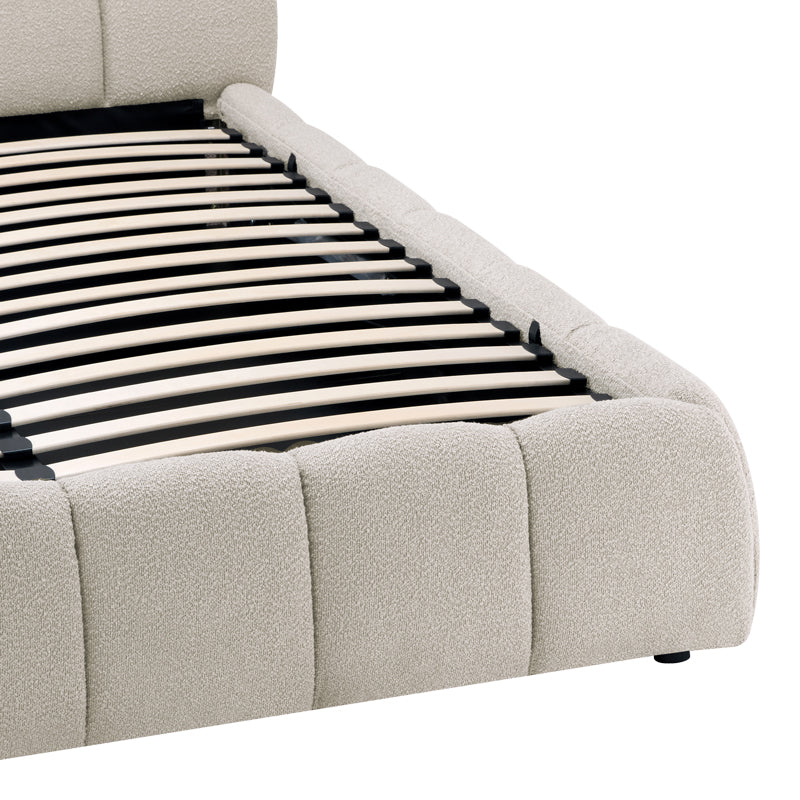 Легло Jeby тапицирано в кремав цвят с праскова нюанс 160x200см