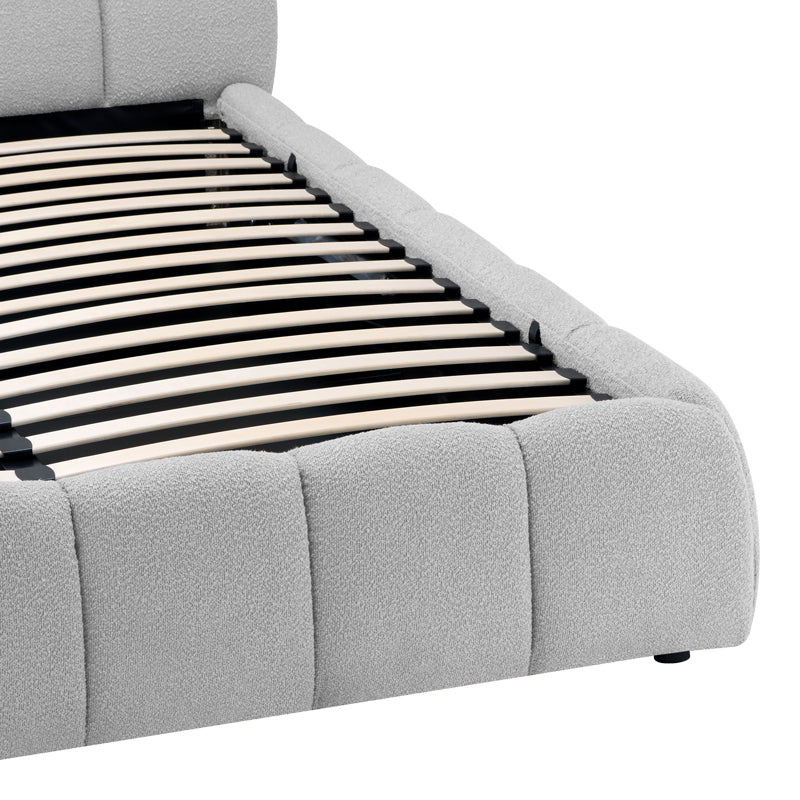 Легло Jeby тапицирано в сив цвят с място за съхранение 160x200см