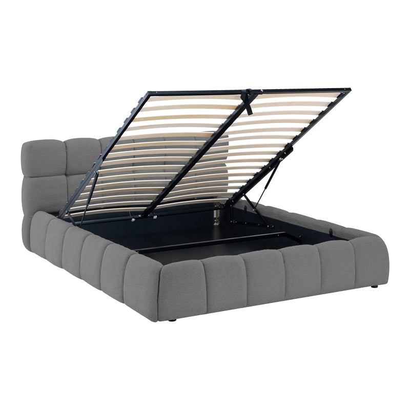 Легло Jeby тапицирано с дамаска в цвят антрацит 160x200см