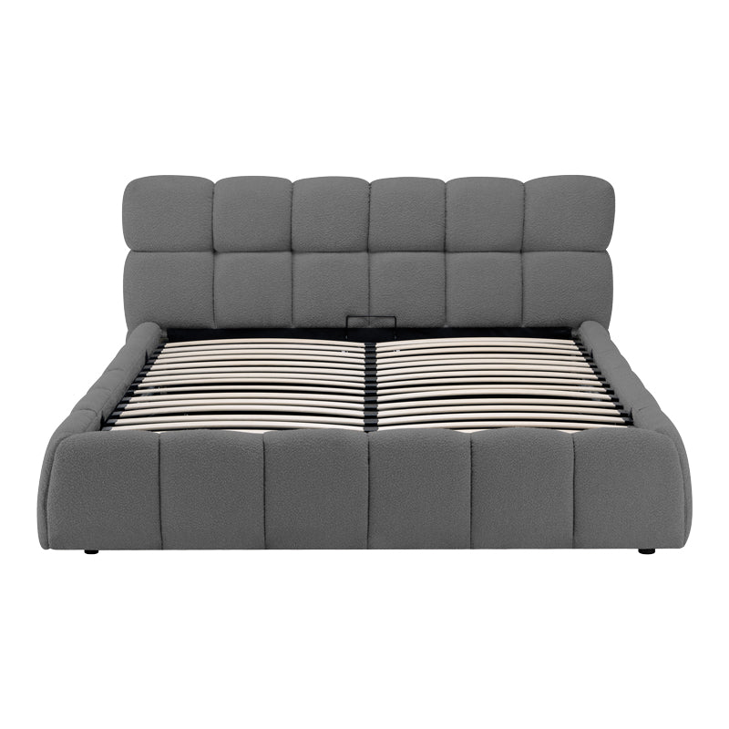 Легло Jeby тапицирано с дамаска в цвят антрацит 160x200см