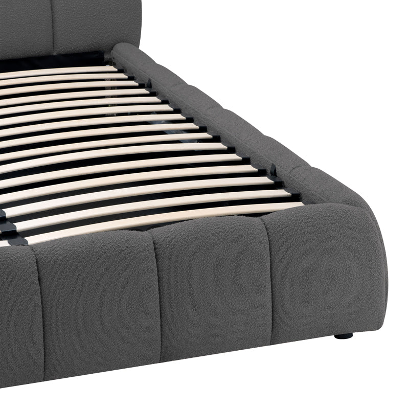 Легло Jeby тапицирано с дамаска в цвят антрацит 160x200см