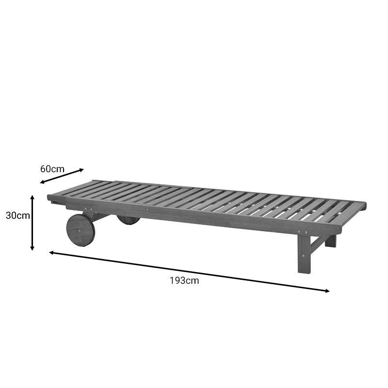 Шезлонг Weylar акациево дърво естествено 60x193x30