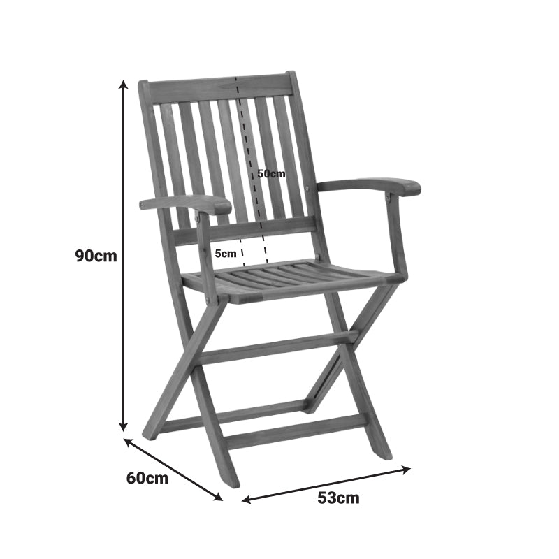 Сгъваемо кресло Joter естествено акациево дърво 53x60x90см