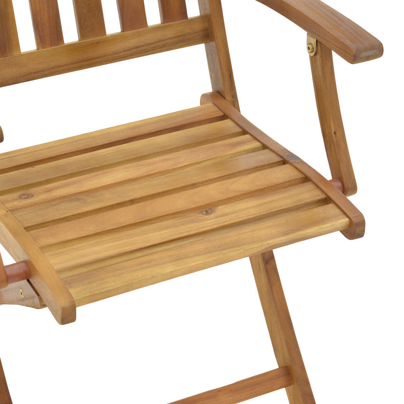 Mobie сгъваем фотьойл естествено акациево дърво 56x61x89см