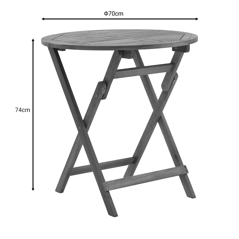Маса Capruva сгъваема естествено акациево дърво D70x74см