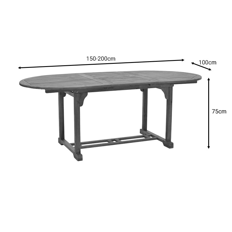 Комплект  SOPHO от 7 бр.естествени акациево дърво масив 200/150x100x75см