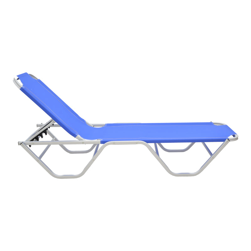 Шезлонг алуминиев Dessie  син текстил  56x188x30cm