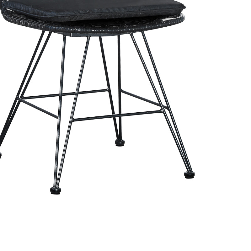 Градински стол Naoki с възглавница пе черно-метал черен крак 44x58x82см