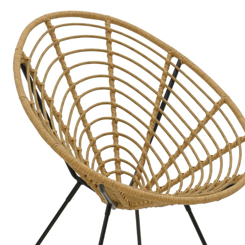 Градински стол Naoki  pe естествен-метал черен крак 78x74x87см