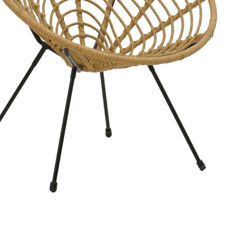 Градински стол Naoki  pe естествен-метал черен крак 78x74x87см