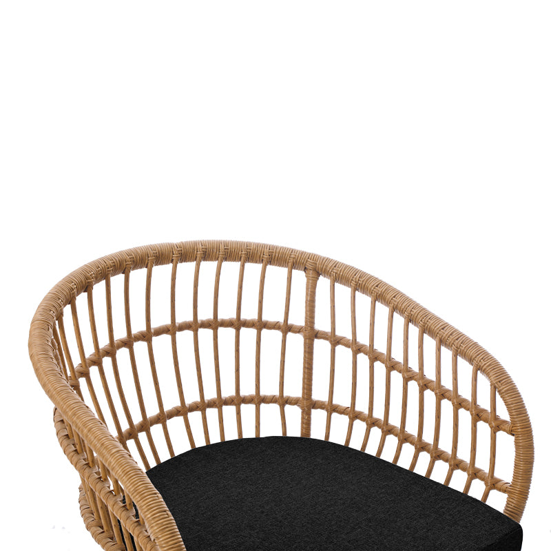 Фотьойл Naoki  от ратан в естествен нюанс и черни метални крака 63x61x79см