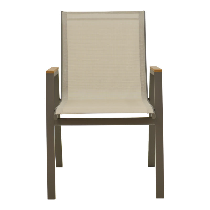 Кресло Azelie шампанско алуминий и текстил в светло сив нюанс 56x75x88см