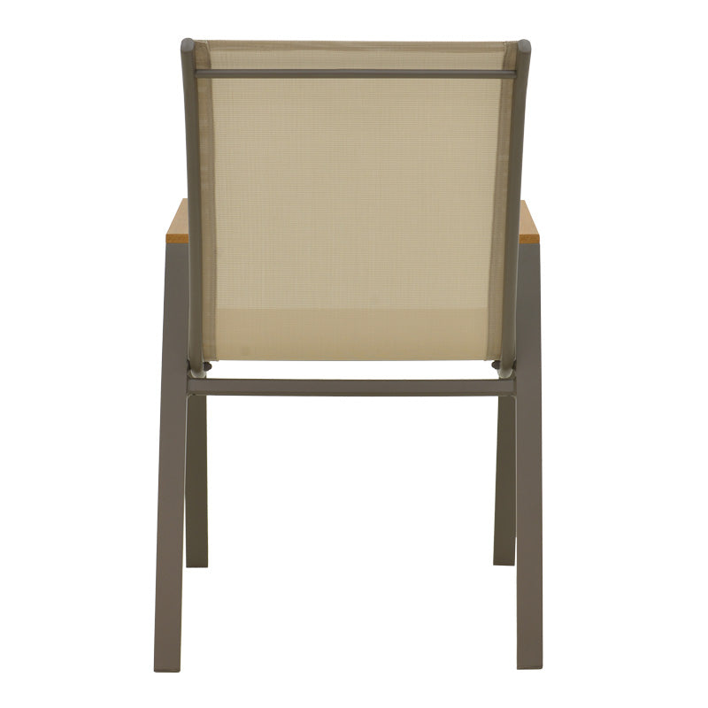 Кресло Azelie шампанско алуминий и текстил в светло сив нюанс 56x75x88см