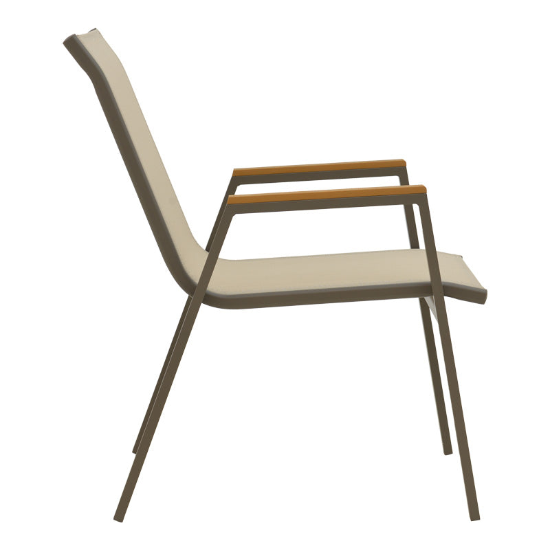 Комплект градински Lafla-Azelie от 7части  шампанско алуминий / естествен нюанс с маса 160-240x100x75см