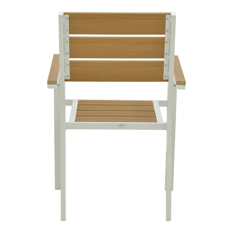 Стифиращ стол BREZE от шперплат в естествен алуминий в бяло, 57.5x60x88см