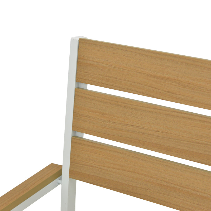 Стифиращ стол BREZE от шперплат в естествен алуминий в бяло, 57.5x60x88см
